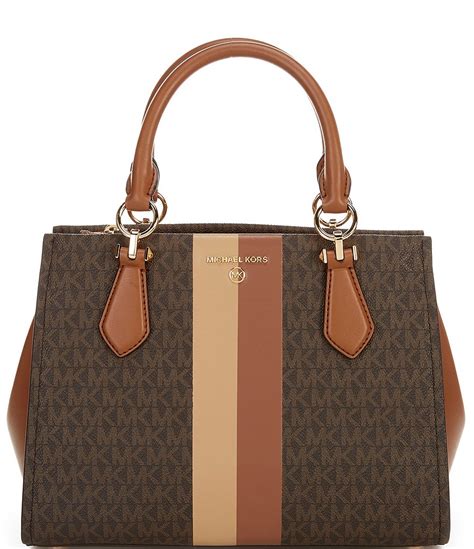 michael michael kors signature marilyn small satchel|Michael Kors Marilyn Saffiano Leather Small Satchel Bag .